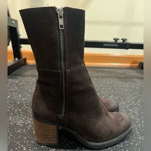 Beverlee Suede Shearling Booties – 2-Way Cuff Brown – Size 9 – Made in Portugal